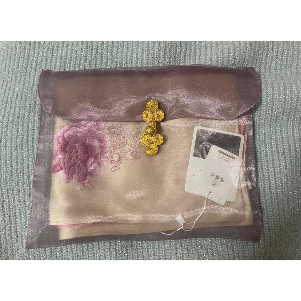 Used [New and unused] 100% silk floral embroidery, silk black