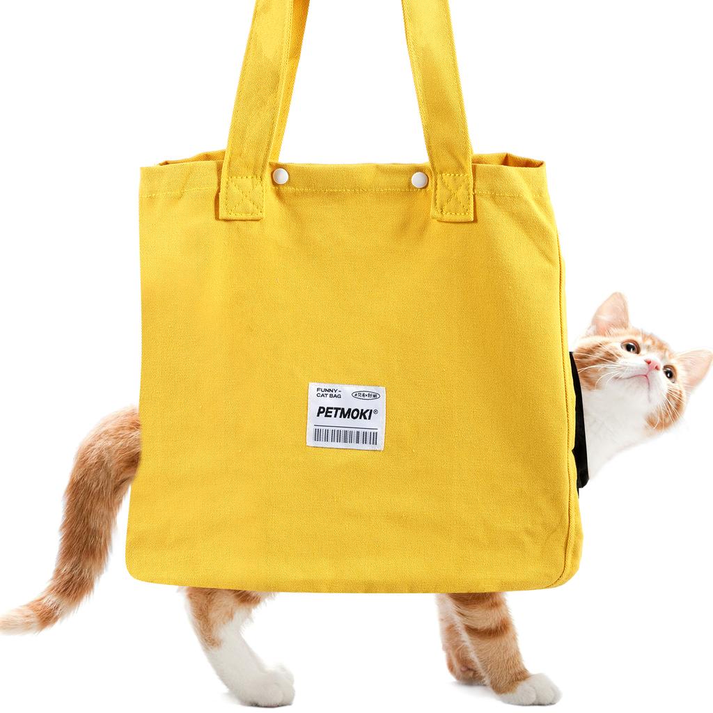 New Cat Carrier Bag Canvas Cat Shoulder Carrying Bag Breathable Portable Cat Carrier Pouch Multipurpose Cat Travel Carrier Bag