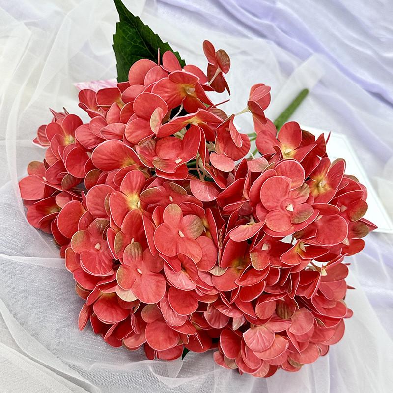 Elegant Hydrangea Artificial Flower Set With Silk Fabric For Home Decor And Wedding Arrangements