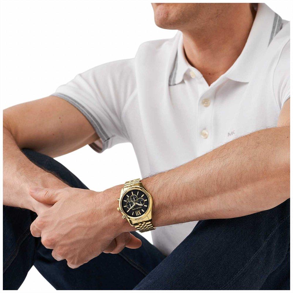 Michael Kors MK8286 Orologio da uomo Lexington Gold con quadrante nero