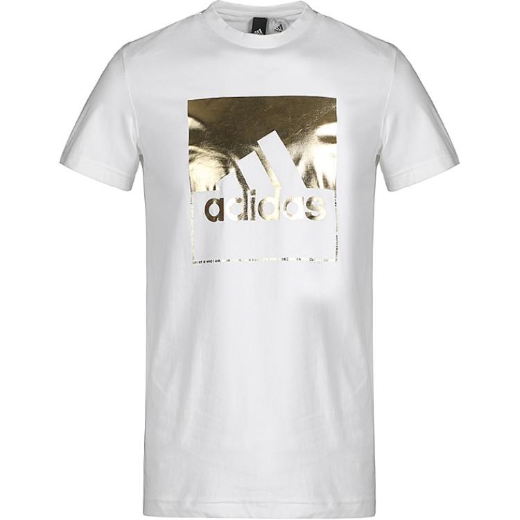 Adidas Gfx T-shirt с фольгированным буквенным узором, мягкая, удобная, универсальная, с коротким рукавом, мужские топы, белый CX4992 L