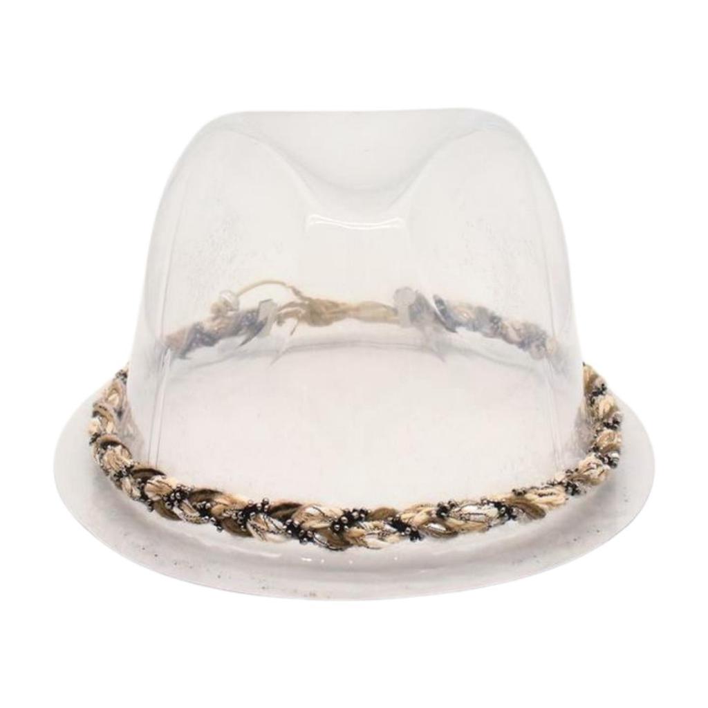 Big Brim Gold Acrylic Chain Felt Hat Solid Color Cashmere Jazz Hat French Top Hat