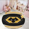 1PC round rug Wolves Football Club Emblem Printed Round Area Rug ,Rug For Home Office, Round Chair Rug, Decorative Carpet Fan gifts Christmas gift