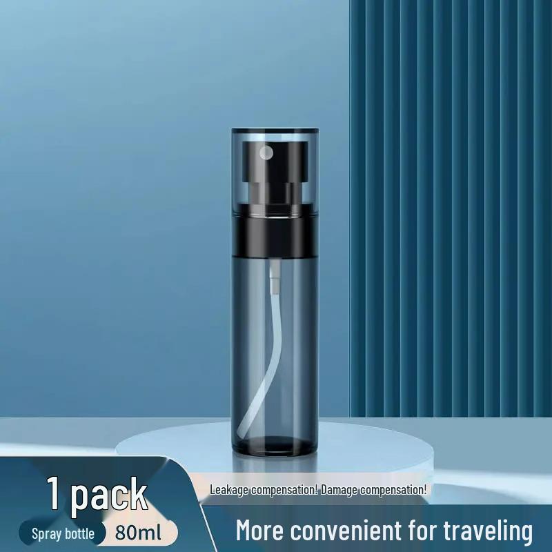 Portable Translucent Black Ultra-Fine Mist Spray Bottle for Toner or Alcohol - Travel-Size Facial Hydration Solution