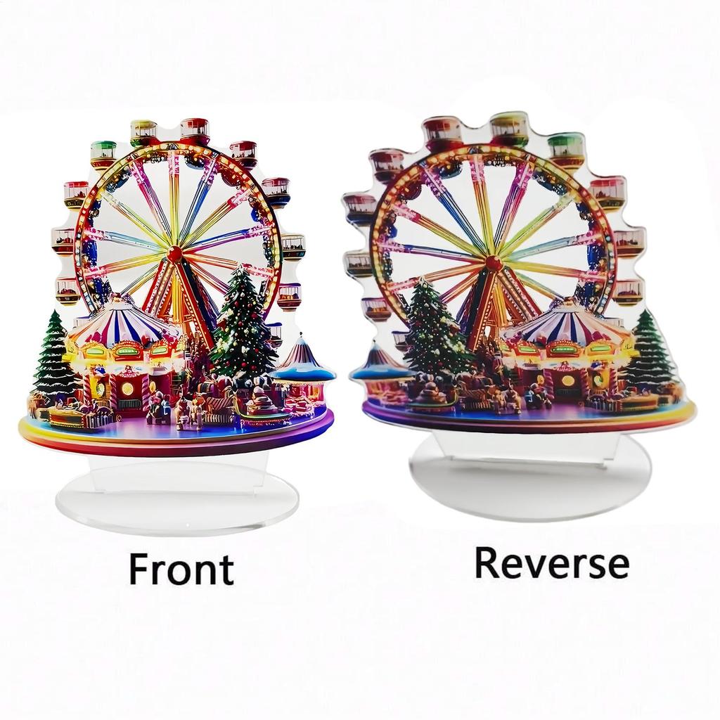 Ferris Wheel Ornament 2D Acrylic Decoration New Year Christmas Navidad Decor For Thanksgiving Birthday Offices Home Room Door