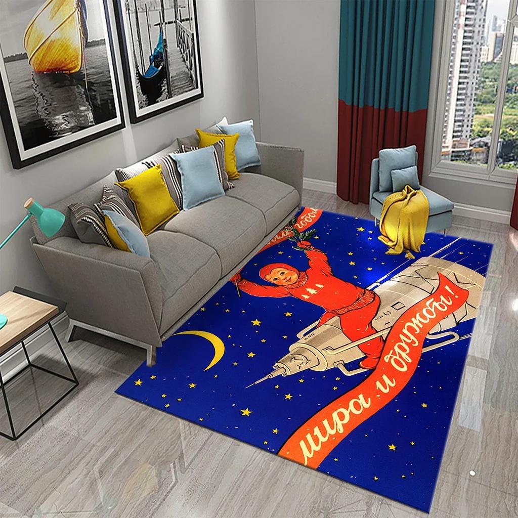 Classic Retro Poster Carpet for Living Room Bedroom Mat Home Decor Childrens Room Floor Rug Bathroom Mat Doormat Entrance Carpet