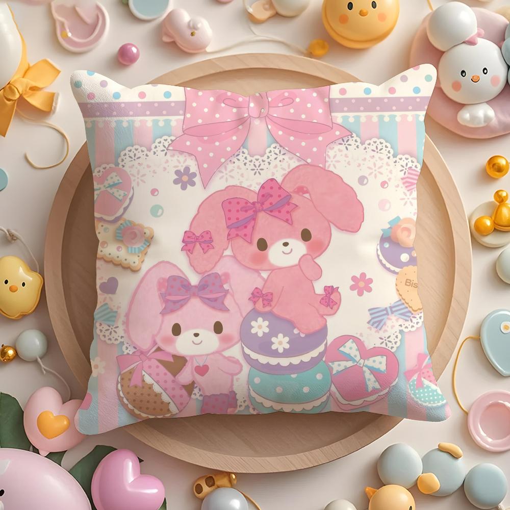 Cute Bonbonribbon Pillow Case Short Plush Double-Sided Printing Home Machine Washable In Warm Winter Cushion Cover