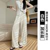 High-quality Linen Cotton Wide-leg Pants Women's Summer Thin Loose Straight Casual Pants Lazy and Thin High-waisted Yamamoto Floor-mopping Pants