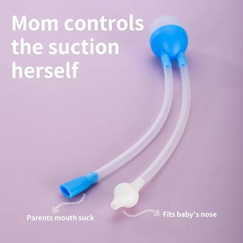 3Pcs Silicone Baby Nose Cleaner with Tweezer & Brush Set Anti-backwash Child Nasal Aspirator Ear Nose Clean Tweezer Clean Brush