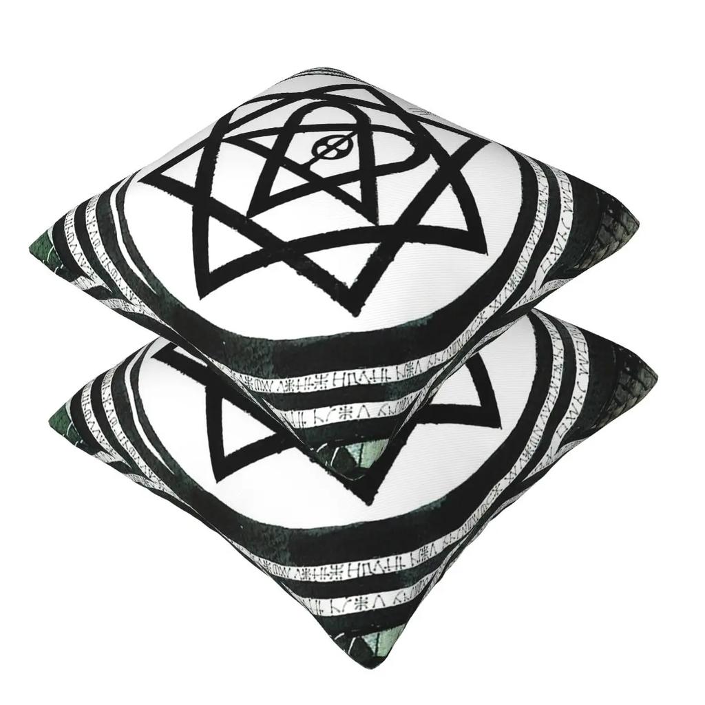 Him Band Album Heartagram Ville Valo Cool 2 Pcs Square Pillowcase Pillow Cover Cushion Throw Pillow For Home Sofa