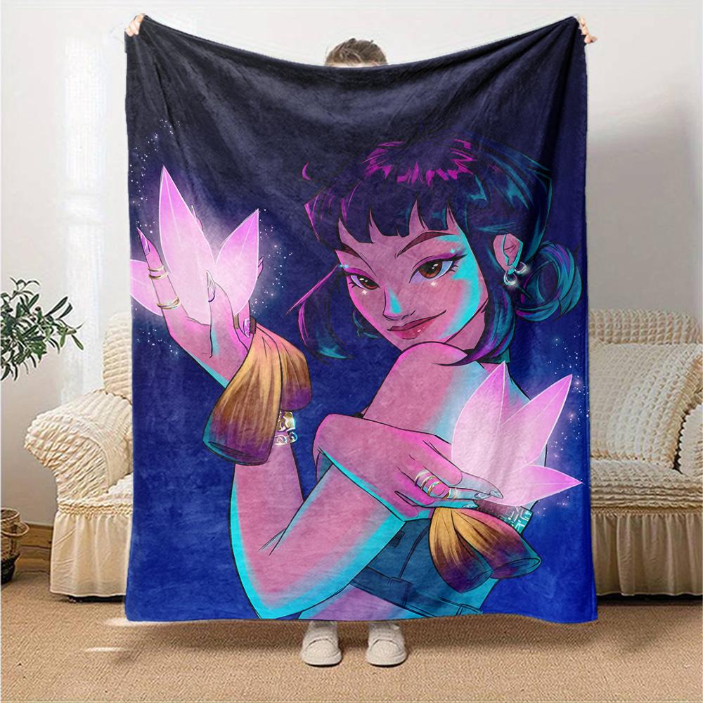 1pc KPop Demon Hunters ZOEY3 Blanket, Gift, for Men and Women, Soft Blanket, Good for Sofa Bed Couch Travel, Lightweight Flannel Blanket