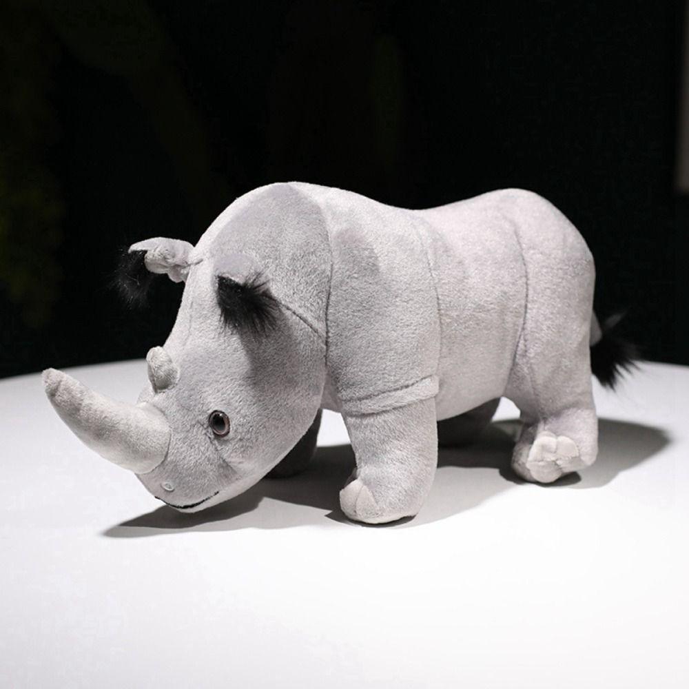 Soft Pillow Rhinoceros Plush Toy Wild Animals Stuffed Rhinoceros Doll  Kids Children