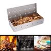 BBQ Smoker Box Stainless Steel Wood Chips Smoker Box with Hinged Lid Heavy Duty BBQ Smoke Box For Charcoal Grilling YY224