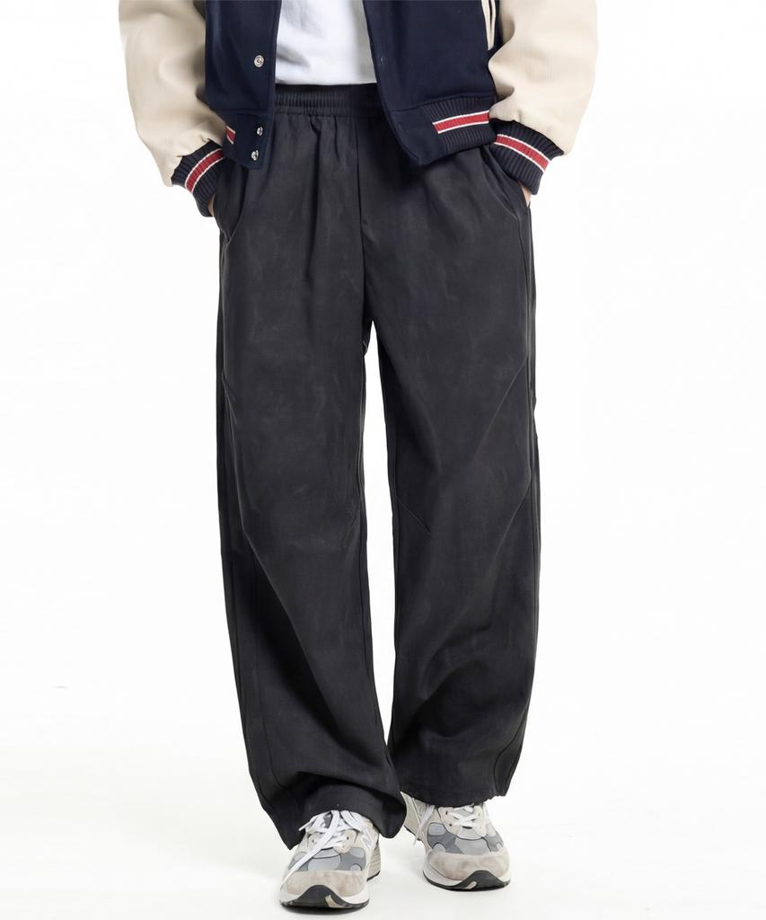 CREAM SODA LAB Natural Wash Wide String Pants Black