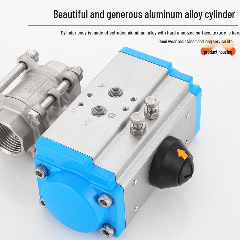 Q611F-16 Pneumatic 304 Stainless Steel Three-Piece Ball Valve, DN15-50 Sizes Available