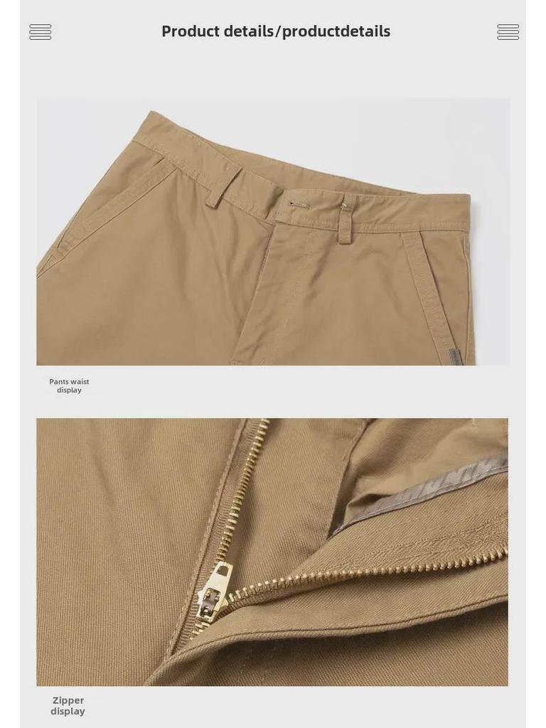 Men’s Pure Cotton Multi-Pocket Workwear Trousers - Spring/Autumn Style