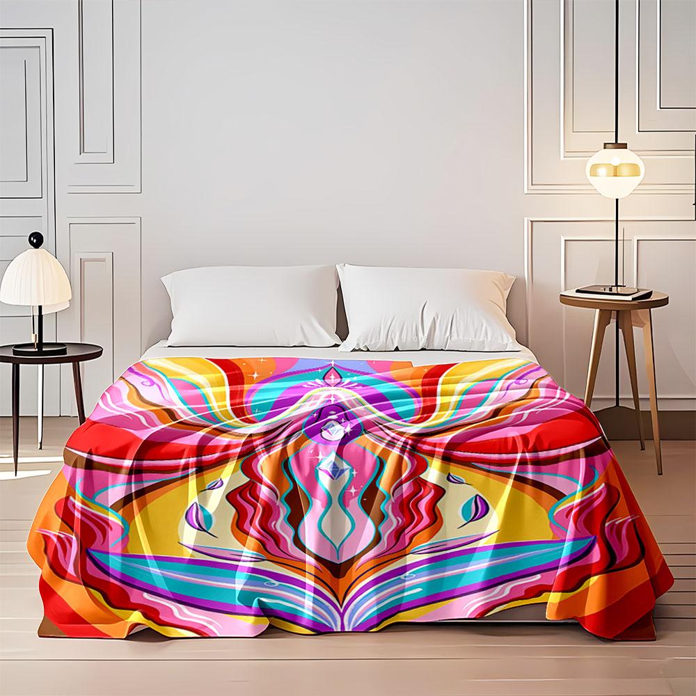 Colorful Abstract Waves Blanket for all seasons blanket lunch break throw gift