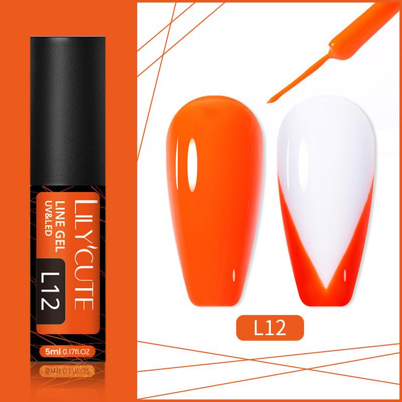 A Full Set Of Elastic Brushed Glue, Nail Art Fluorescent Pull Line Hook Glue, Painted Diy Manicure Phototherapy Nail Polish Glue