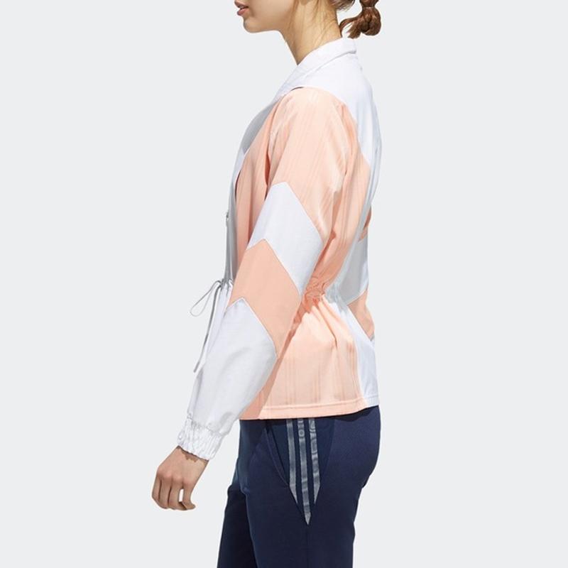 Adidas Neo Color Block Retro Stand Collar Casual Sports Jacket Women Jacket White Pink EI4265