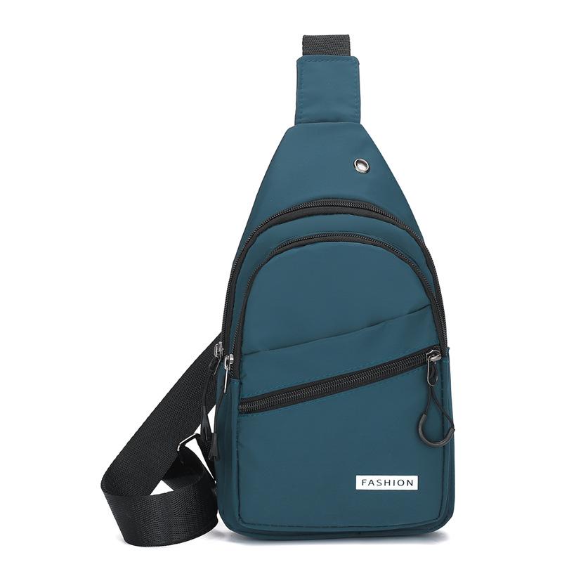 Einfache wasserdichte Brusttasche aus Nylon für Outdoor-Reisen, Umhängetasche mit schrägem Riemen, einfarbig, großes Fassungsvermögen, Schulter-Reise-Brusttasche