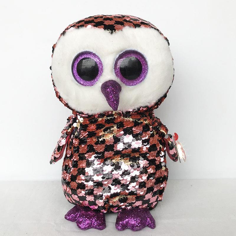 

25 см шапочка с большими глазами блестки сова чек плюшевая игрушка милая кукла животное дети Рождество день рождения Новый год подарки 25cm