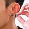Creative Punk Stainless Steel Insect Beetle Stud Earrings for Men, Chic Silver Color Small Earrings, Trendy Party Jewelry Gift