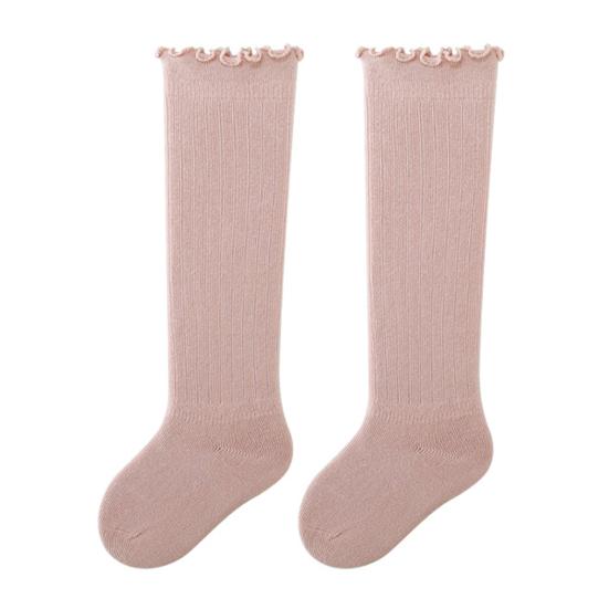 

1 Pair Baby Long Knee-High Socks for Spring & Fall Soft Skin-Friendly Cotton Socks Breathable Anti-Slip Fungus Resistant Kids Socks S рожевий
