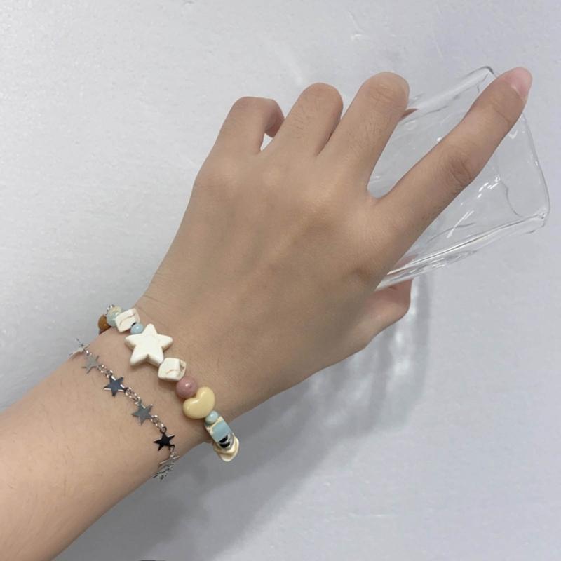 Y2K Star Beaded Bracelets Bangle Harajuku 2023 Fashion Jewelry Gift for Women
