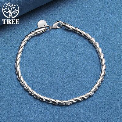 Bracelet à vis en argent Sterling 925, chaîne serpent de 4mm, bijoux