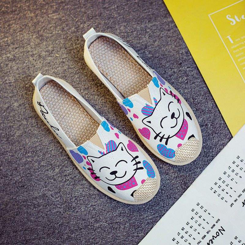 Spring cloth shoes one pedal flat-bottomed lazy fisherman breathable canvas single shoes