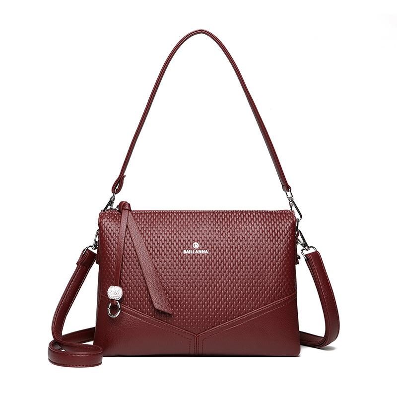 Ladies' Single-shoulder Leather Handbag with High-class Style, Stylish Crossbody Bag, Mother Bag