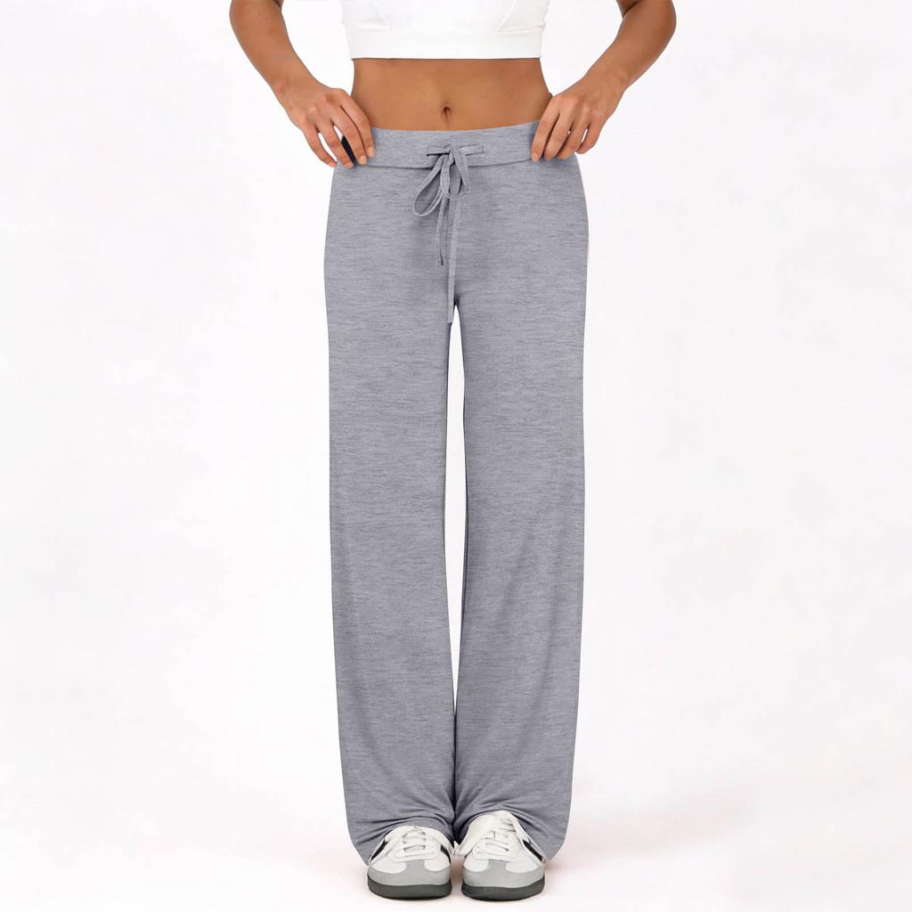 Damen Schlaghose Lässige Kordelzug Elastischer Bund Bequeme Schlaghose Yoga Lose Hose