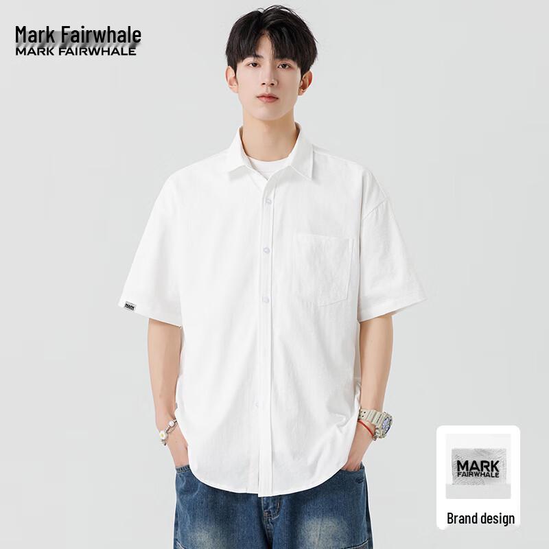 Mark Fairwhale Men's Ice Silk Short Sleeve Casual Shirt