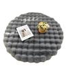Cream Bubble Velvet Round Rug - Minimalist Style, Perfect for Living Room Coffee Table or Bedroom, Rabbit Plush Texture.