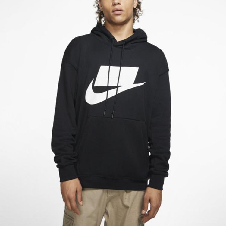 Nike Men's Sportswear NSP PO FT Graphic Pullover Hoodie Black BV4541-010