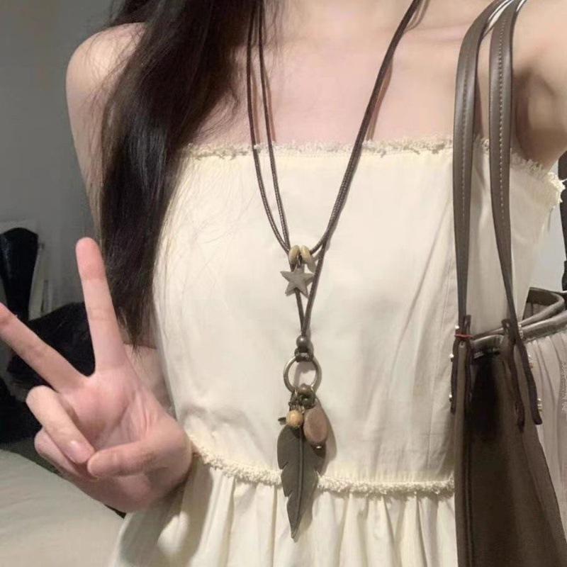 Nasjonal Stil Retro Litterær Stil Nasjonal Stil Bomull og Lin Keramisk Halskjede