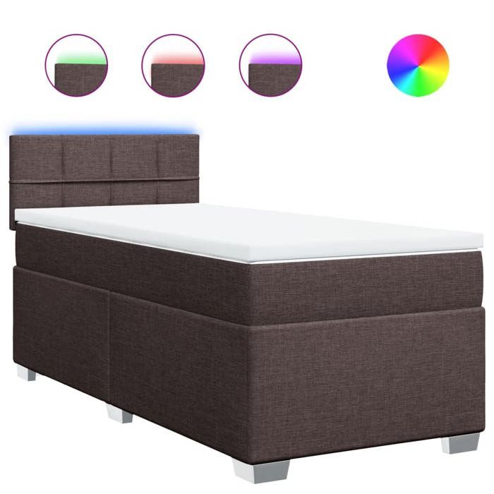 VidaXL Slat Bed Base with Mattress Dark Brown 100x200 Cm 3288102
