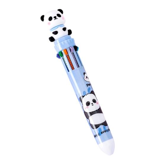 Kugelschreiber in Pandabär-Form Glattes Schreibgefühl Stift 10 Farben in einem Design Druckkugelschreiber für Schule Büro