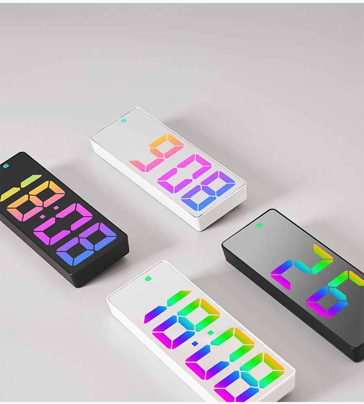 LED Large Display Bedside Alarm Clock - Simple, Stylish, Colorful Screen