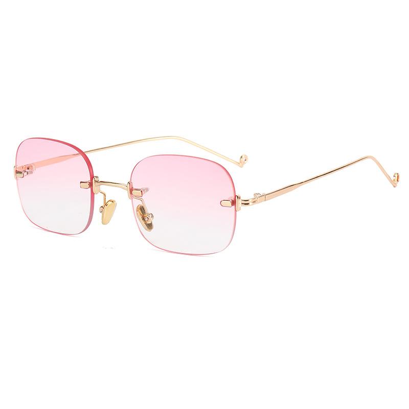 Square Shape Rimless Women Sun Glasses Fashion Uv Protection Man Sunglasses Driving Travelling Woman Sun Glass