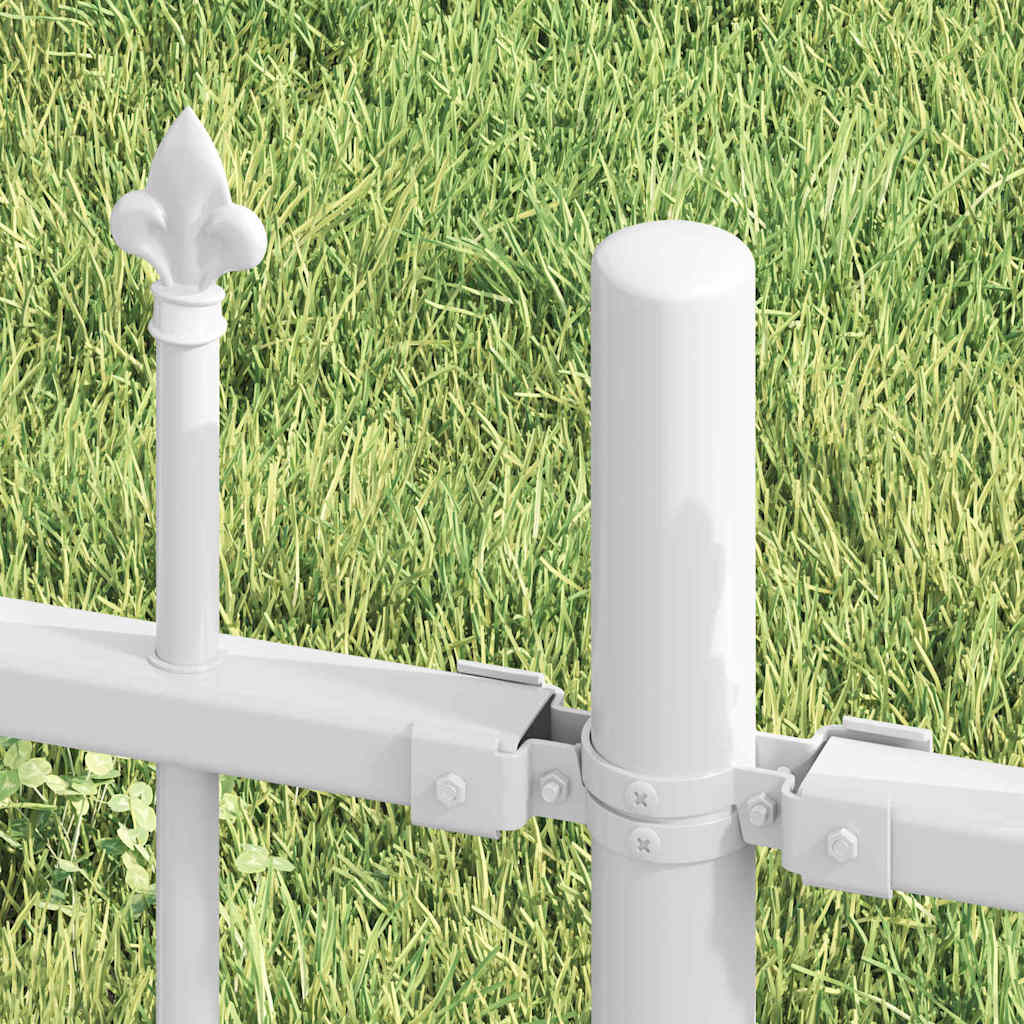 Garden Fence Woerden White 240 x 140 cm Powder Coated Steel
