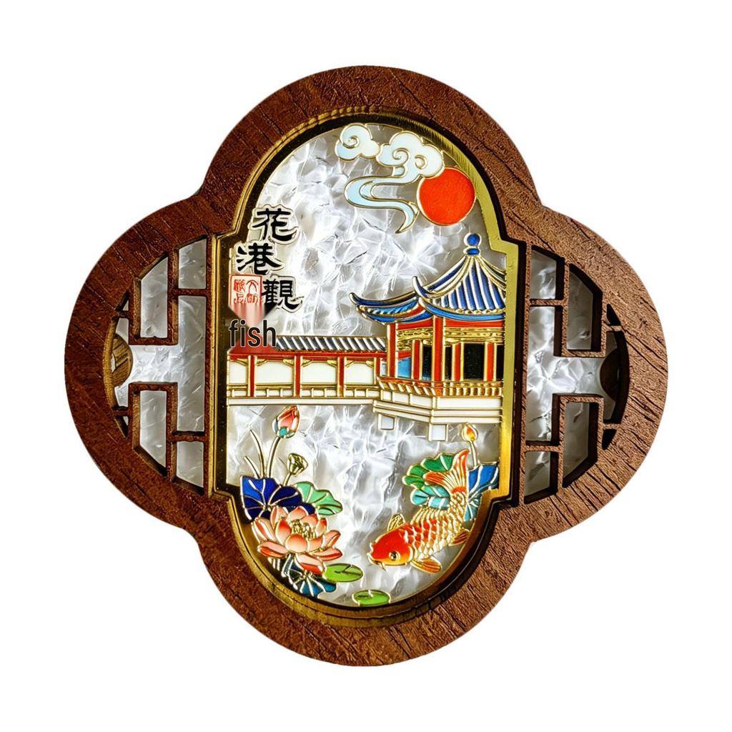 Hangzhou Zehn Szenen Holzmagnet: Dekoratives Souvenir im chinesischen Stil