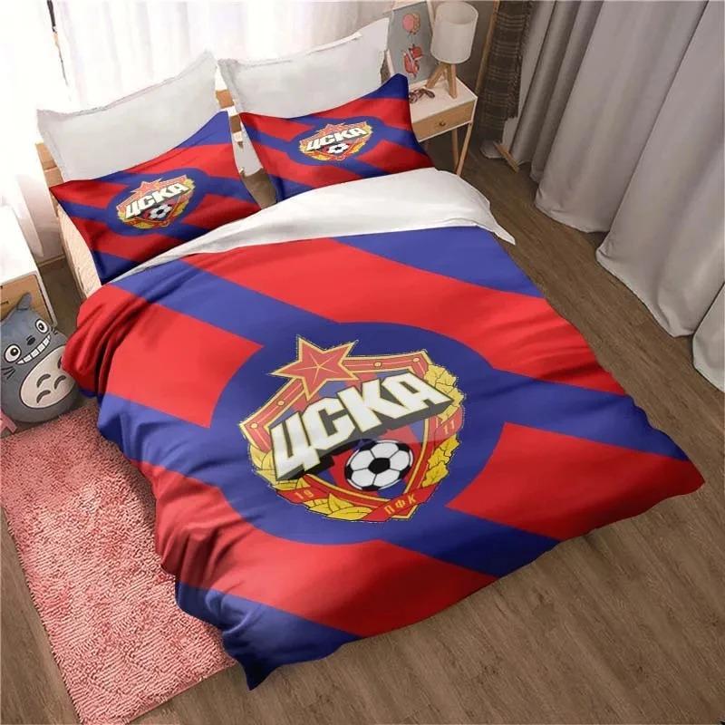 PFC CSKA Moscow Football Print Bedding Set Cute Quilt Cover Bed Cover with Pillowcase Custom Bedding Cover with Pillowcase