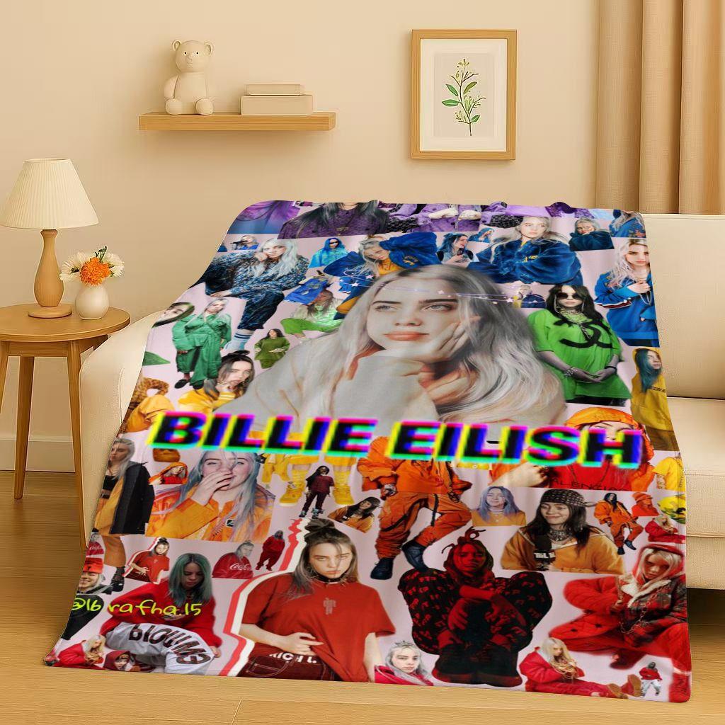 3D Billie Eilish Hit Me Hard and Soft Singer Flannel Blanket,Ultra Soft Warm Plush Throw for Home Bedroom Bed Sofa Cover Kids