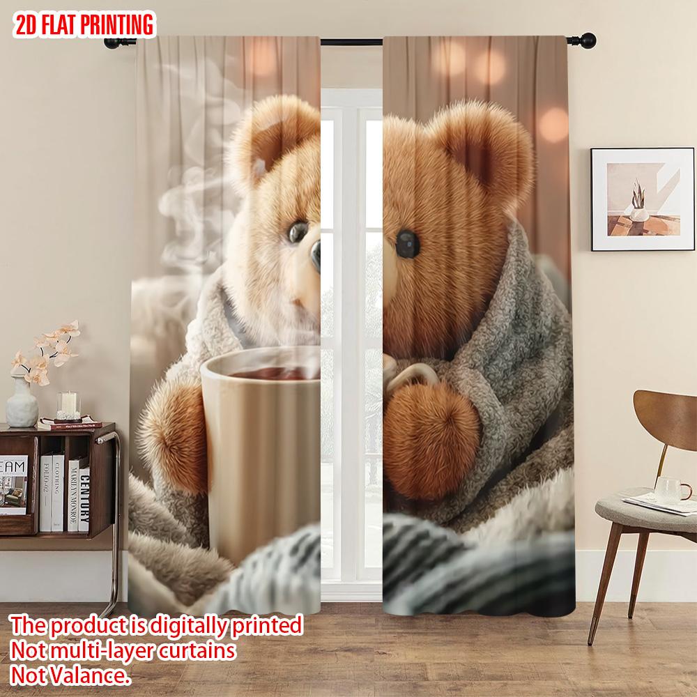 2pcs   Plane Printing Contemporary Curtains