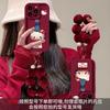 Plush cat lanyard is suitable for Apple 17promax mobile phone case iphone15 silicone 16 cute 14 anti-drop 13.