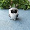 Christmas Owl Ornament Toy, White Black Furry Plush Baby Owl Model, Furry Cute Bird Christmas Ornament for Holiday Desktop Decor