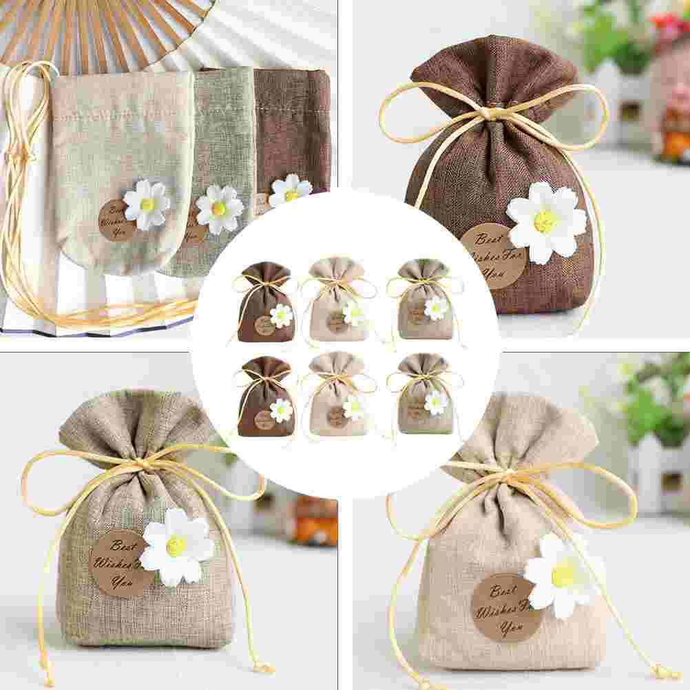 9 Pcs Pendant Sachet Bag Portable Empty Sachets Cotton Linen Hanging Drawstring