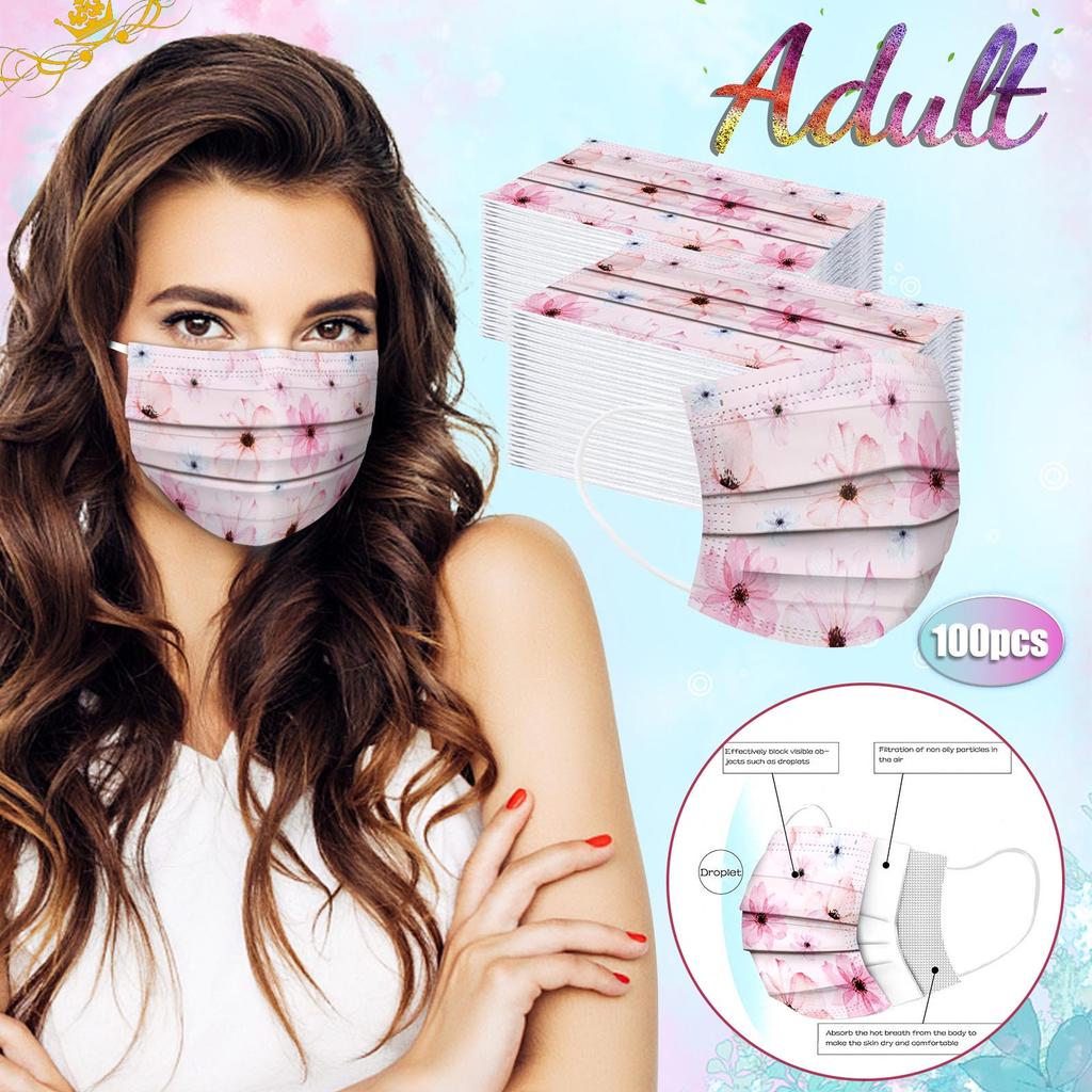 Adult Mask Disposable Face Mask Industrial 3Ply Ear Loop 10/20/30/40/50/100PCS