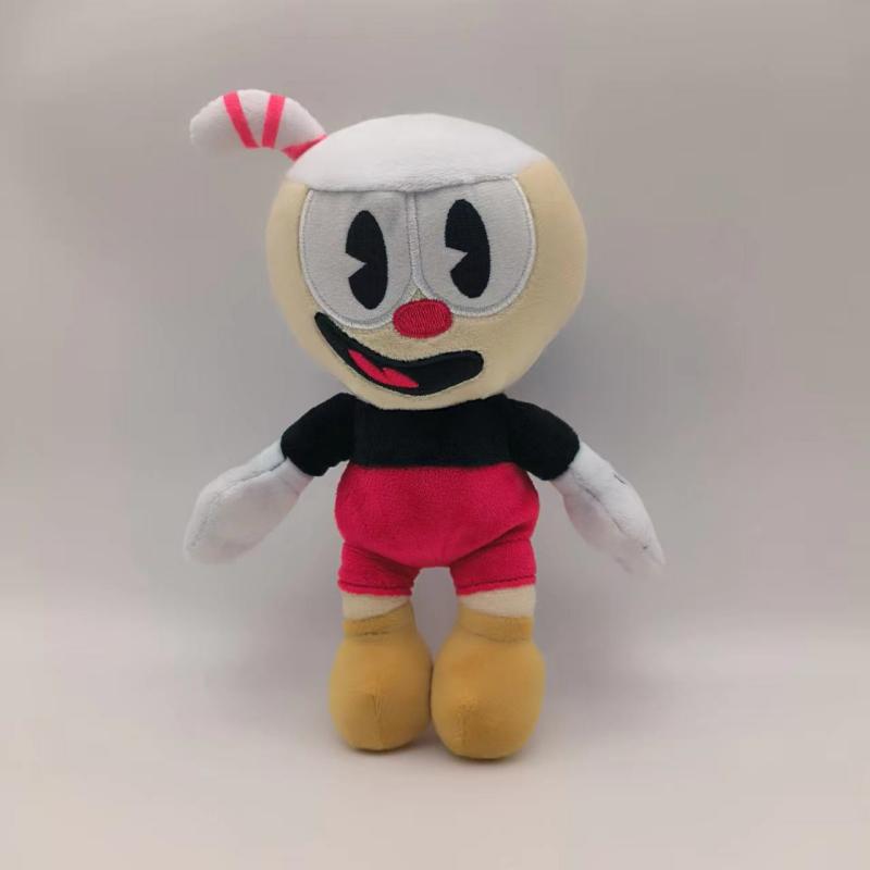 24cm Cuphead Plush Toys Mugman Game Doll Toys Adventure Game Soft Stuffed Plush for Kids Birthday Gift